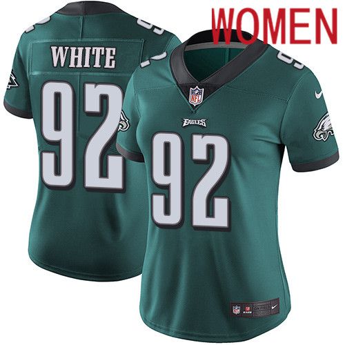 Women Philadelphia Eagles #92 Reggie White Nike Midnight Green Vapor Limited NFL Jersey->women nfl jersey->Women Jersey